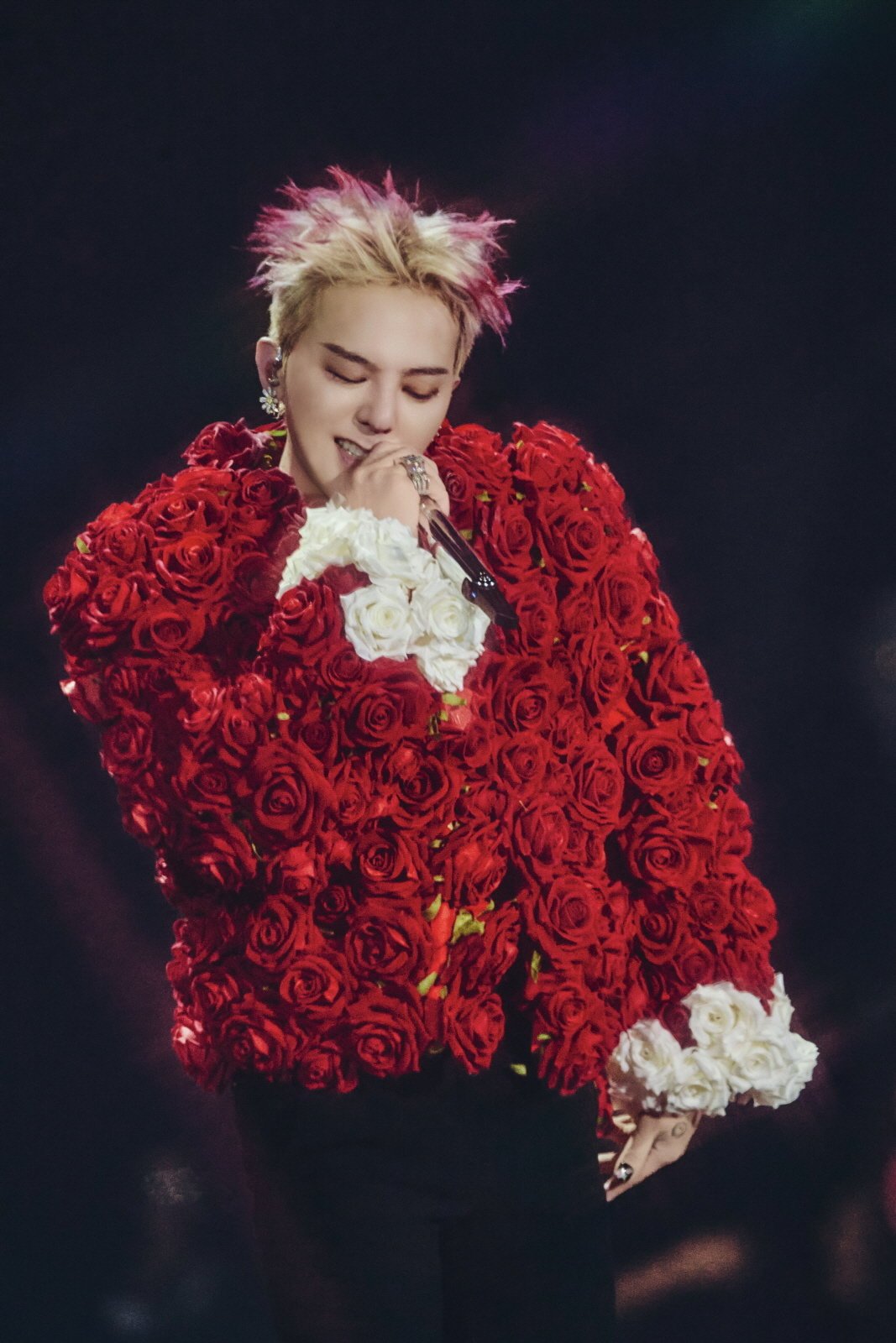 G-DRAGON in custom leather jacket by Yohji Yamamoto.