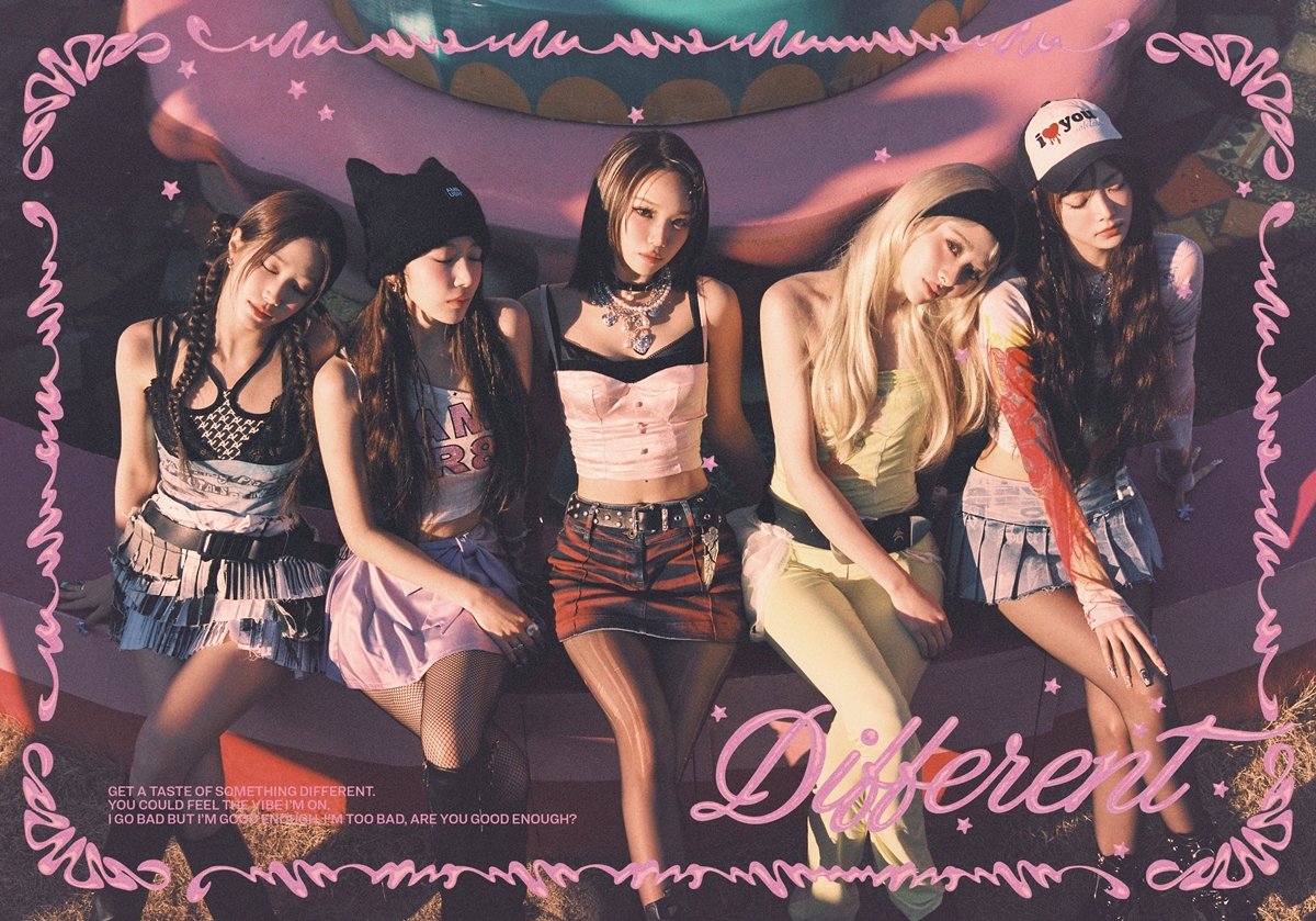 LE SSERAFIM showcases bold visuals in OFFBEAT CLOVE concept for Japanese single DIFFERENT. Photo courtesy of Source Music.