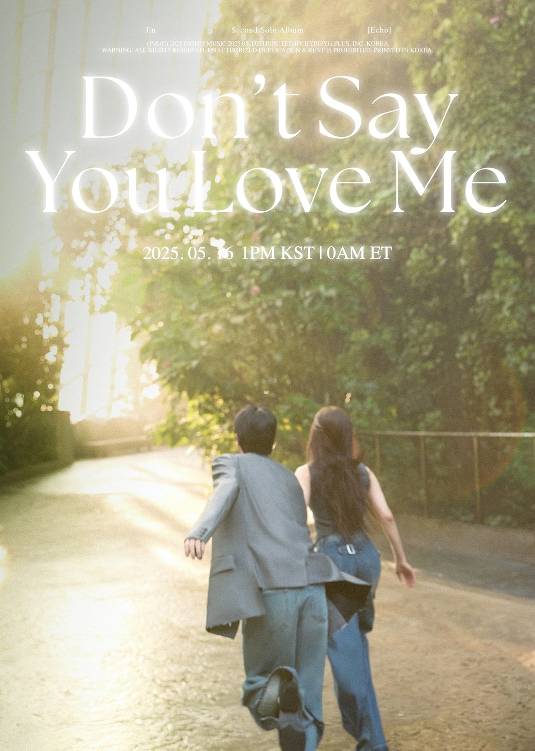 BTS Jin 'Don't Say You Love Me' MV Poster