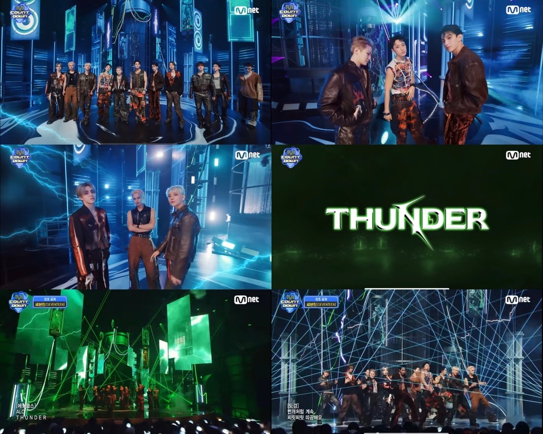 SEVENTEEN performing 'THUNDER' on M Countdown
