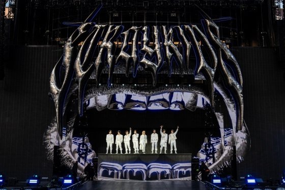 Stray Kids performing at Oracle Park, San Francisco. Photo courtesy of JYP Entertainment.
